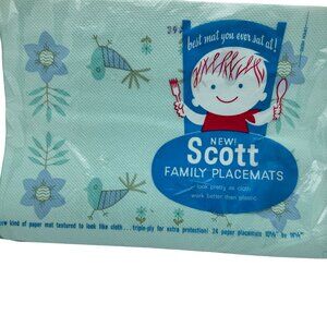 Scott Family Placemats 24-Pack New Old Stock 10.5" X 14.5" Paper Floral Bird